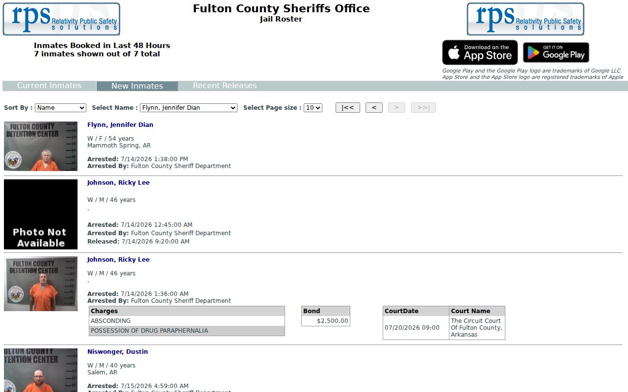 Fulton County arrest history new inmates booking log