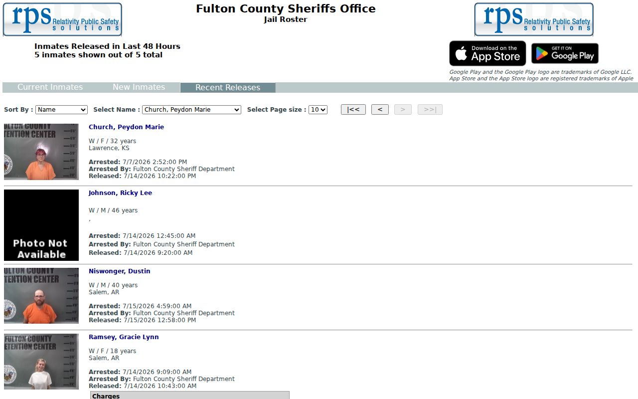 Fulton County arrest history recent releases roster