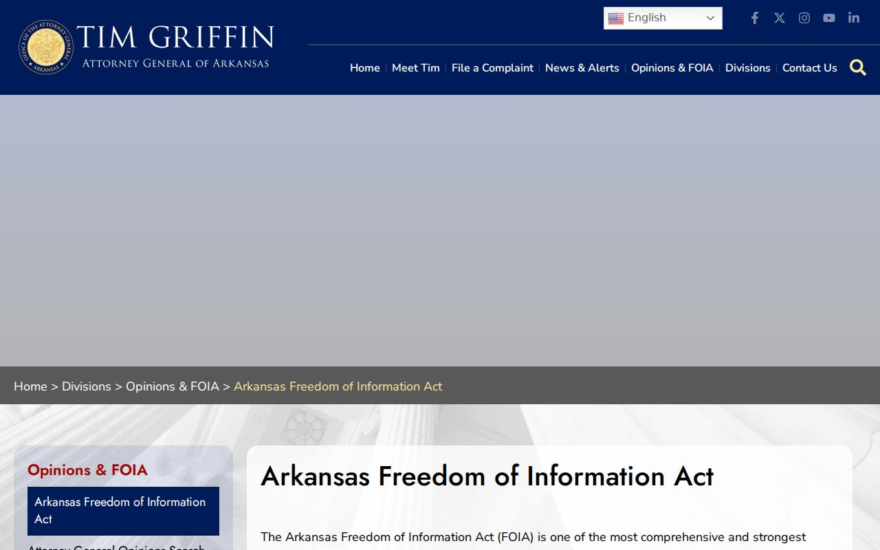 Fulton County city criminal history Arkansas FOIA overview